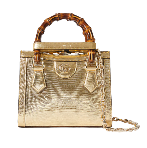 Gucci Diana lizard small tote bag