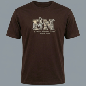 Dark brown Printed Sleeves Less Shirt