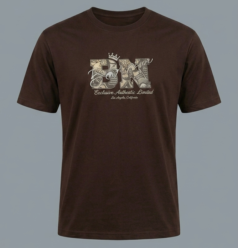 Dark brown Printed Sleeves Less Shirt